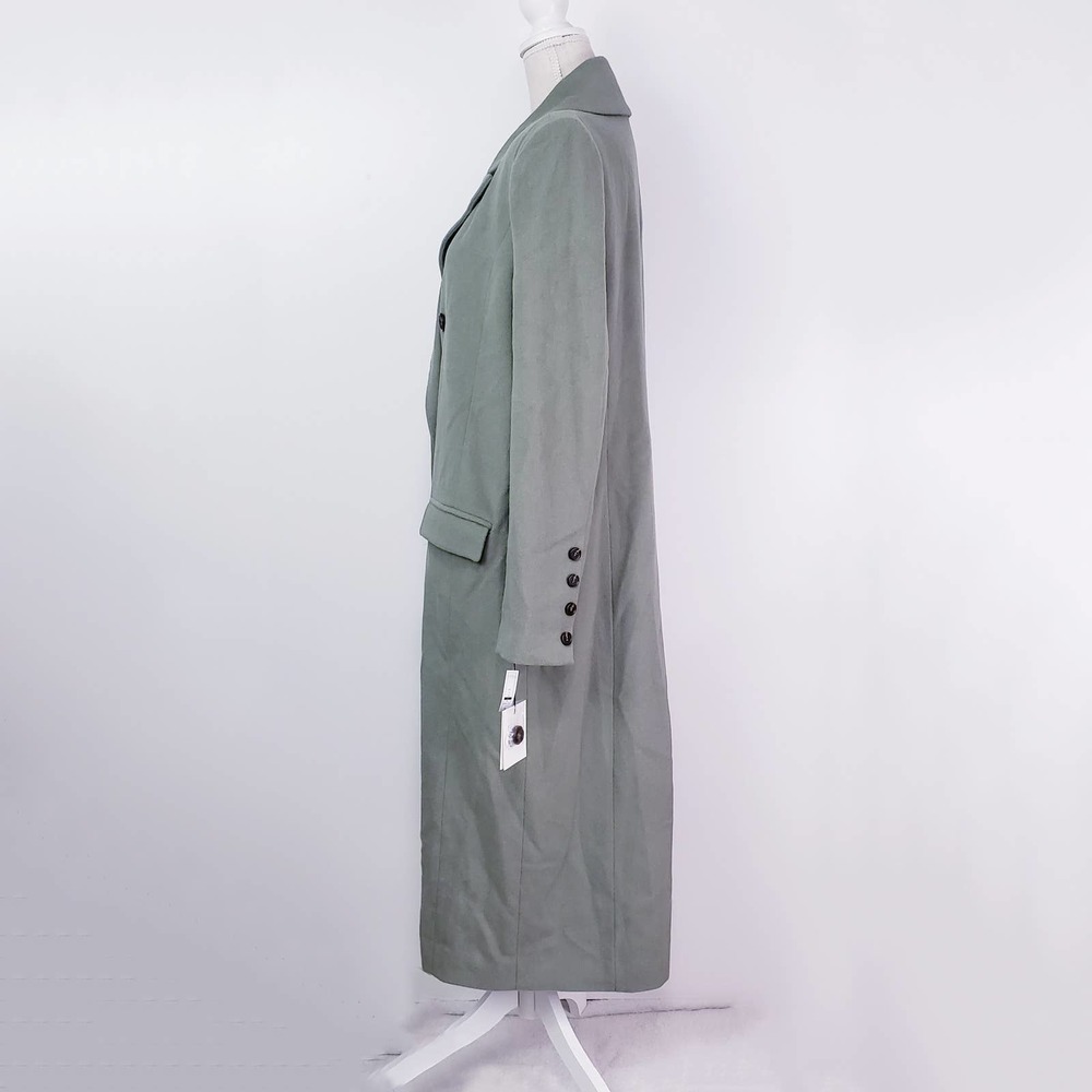 Something Navy Olive Long Wool Top Coat Large - Picture 5 of 9